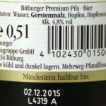 Bitburger Premium Pils Gluten Test