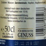 Krombacher Hell Gluten Test